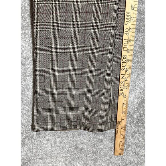 H&M Divided Dress Pants Womens Size 8 Brown Houndstooth‎ Plaid Bootcut Pockets - Picture 6 of 7